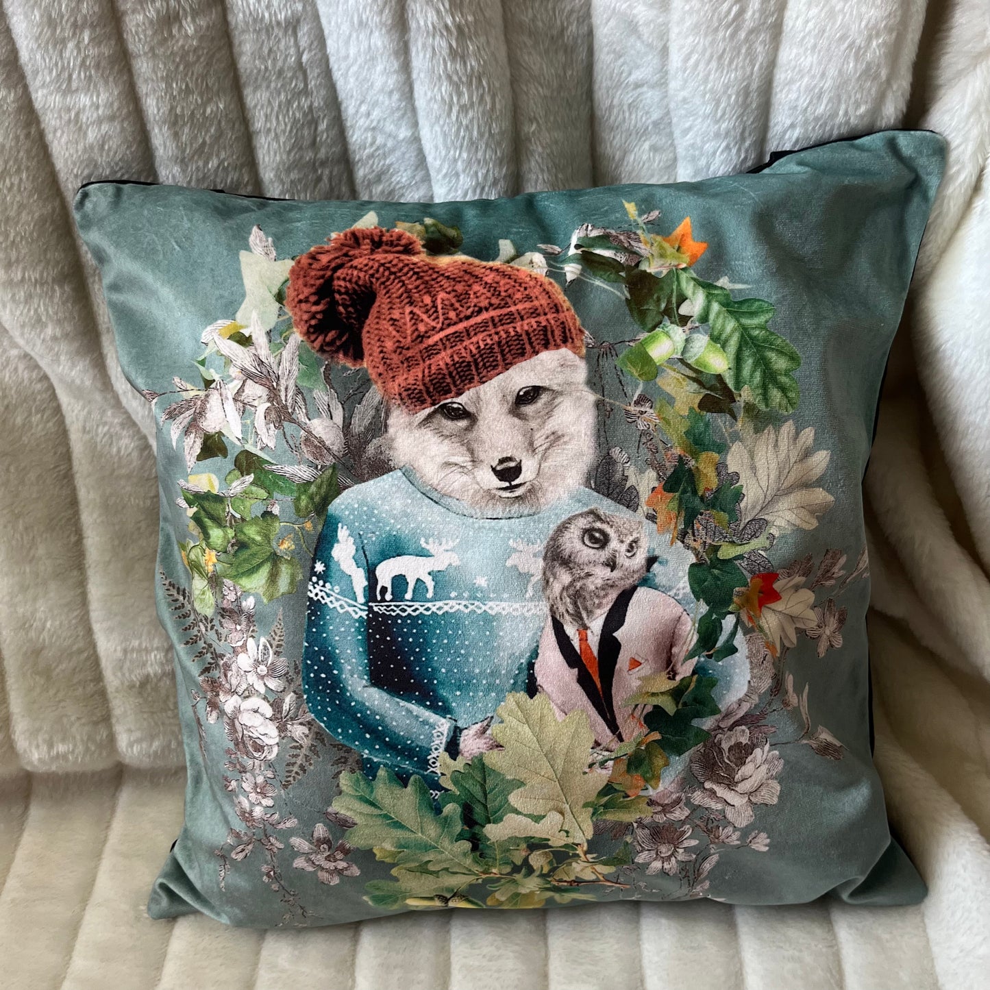 Housse de coussin au motif animalier