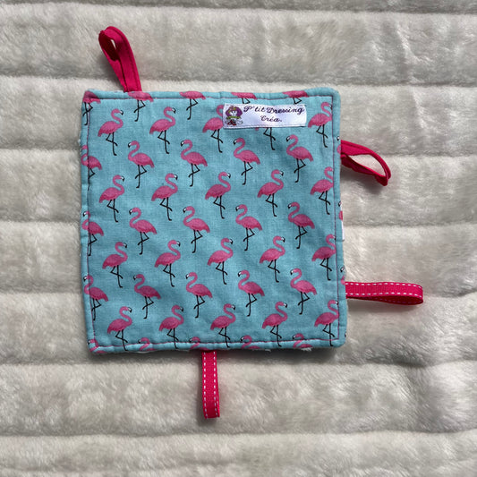 Doudou plat flamant rose