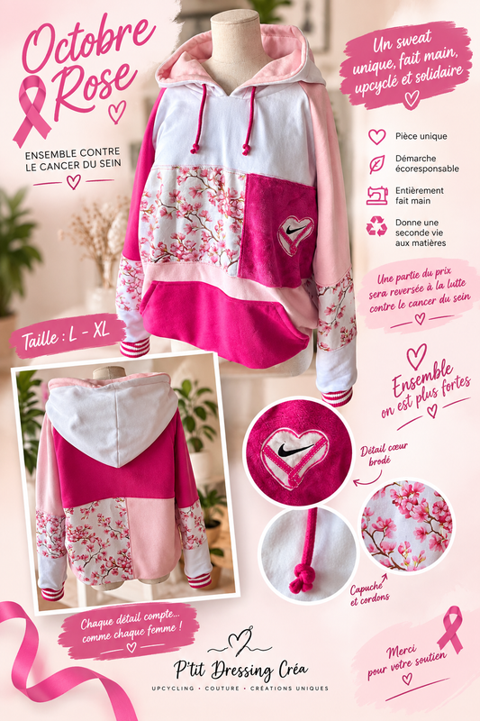 Sweat Upcyclé Octobre Rose
