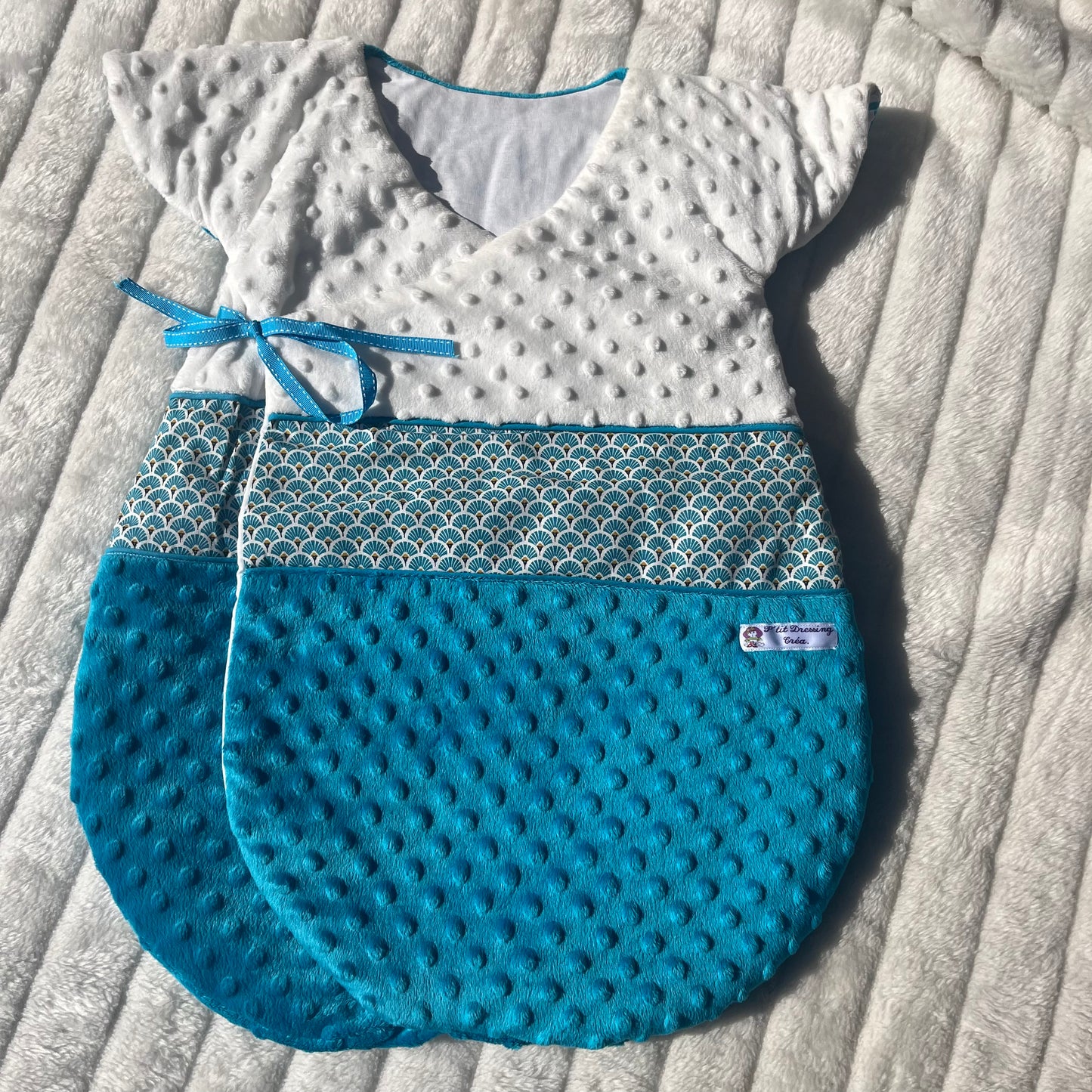 Gigoteuse japonisante en tissu minky polaire (6-9 mois)