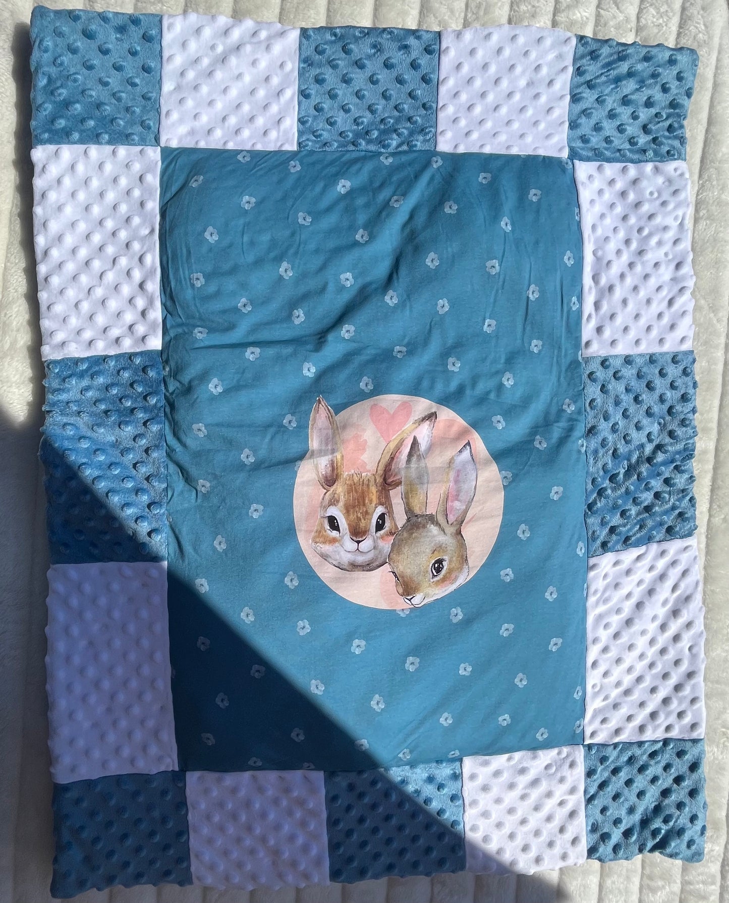 Ensemble de naissance en minky polaire bleu et blanc