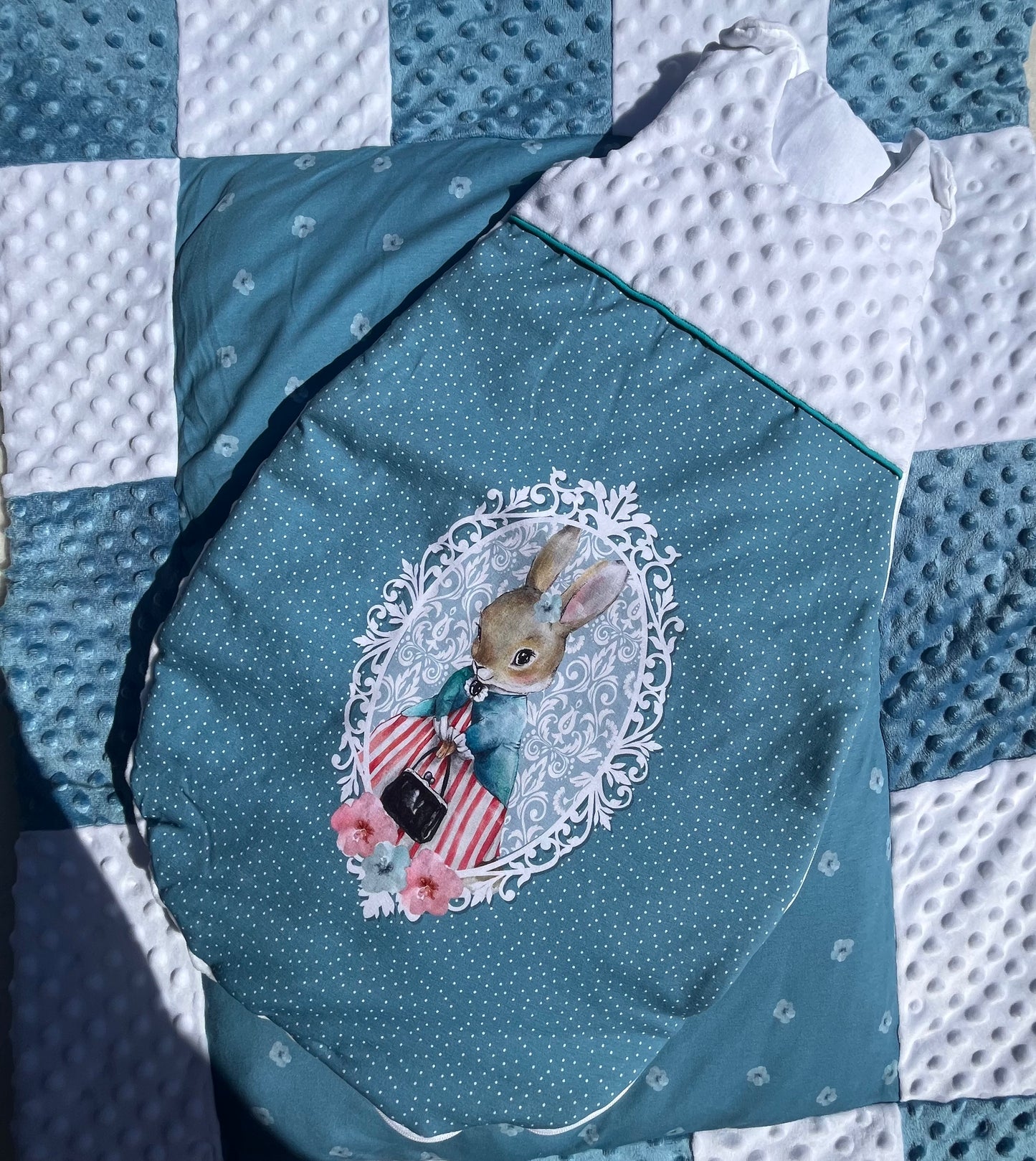 Ensemble de naissance en minky polaire bleu et blanc