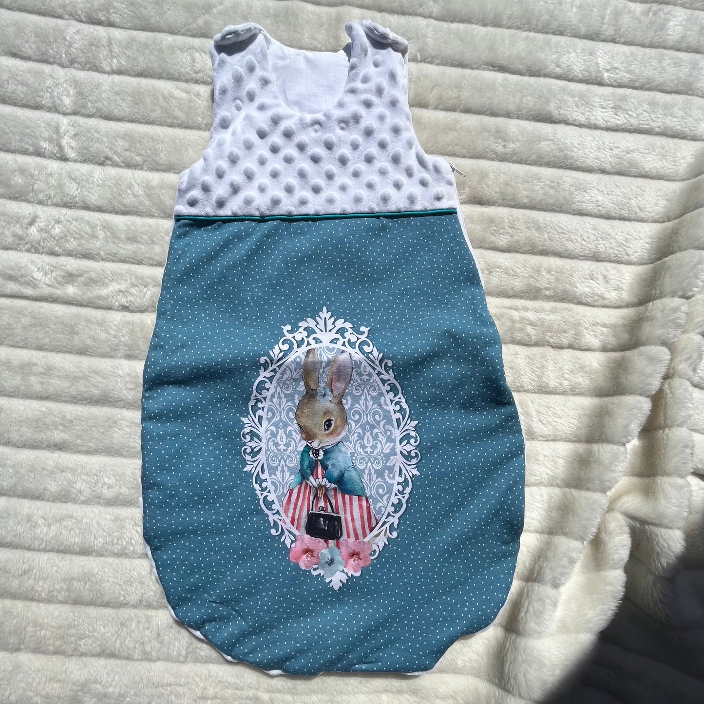 Ensemble de naissance en minky polaire bleu et blanc