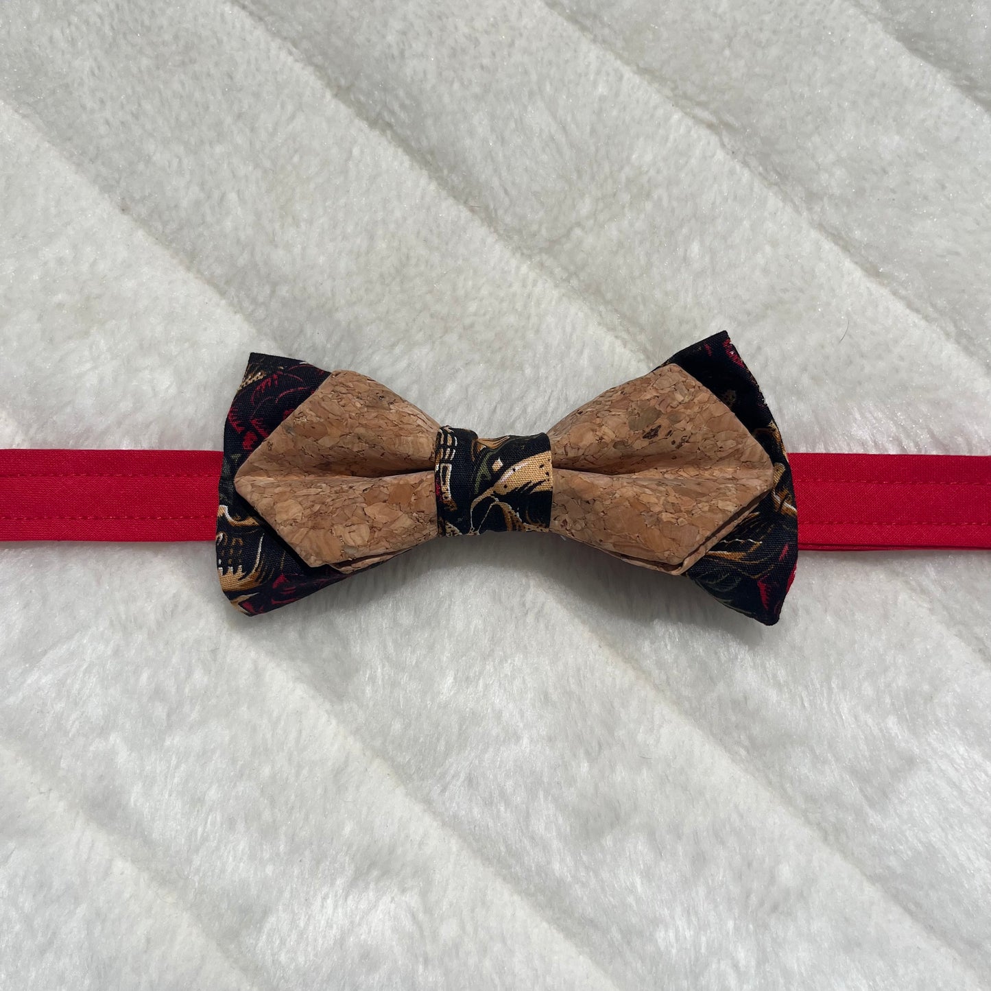 Nœud papillon noir à motif en liège