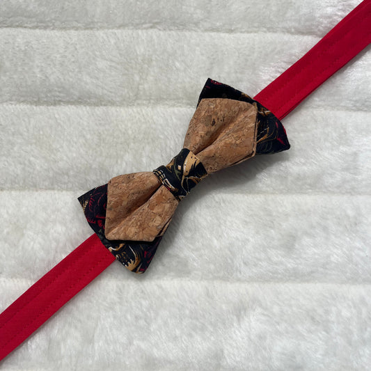 Nœud papillon noir à motif en liège