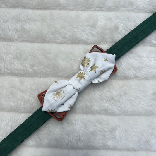Nœud papillon blanc étoilé