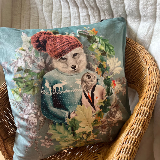 Housse de coussin au motif animalier