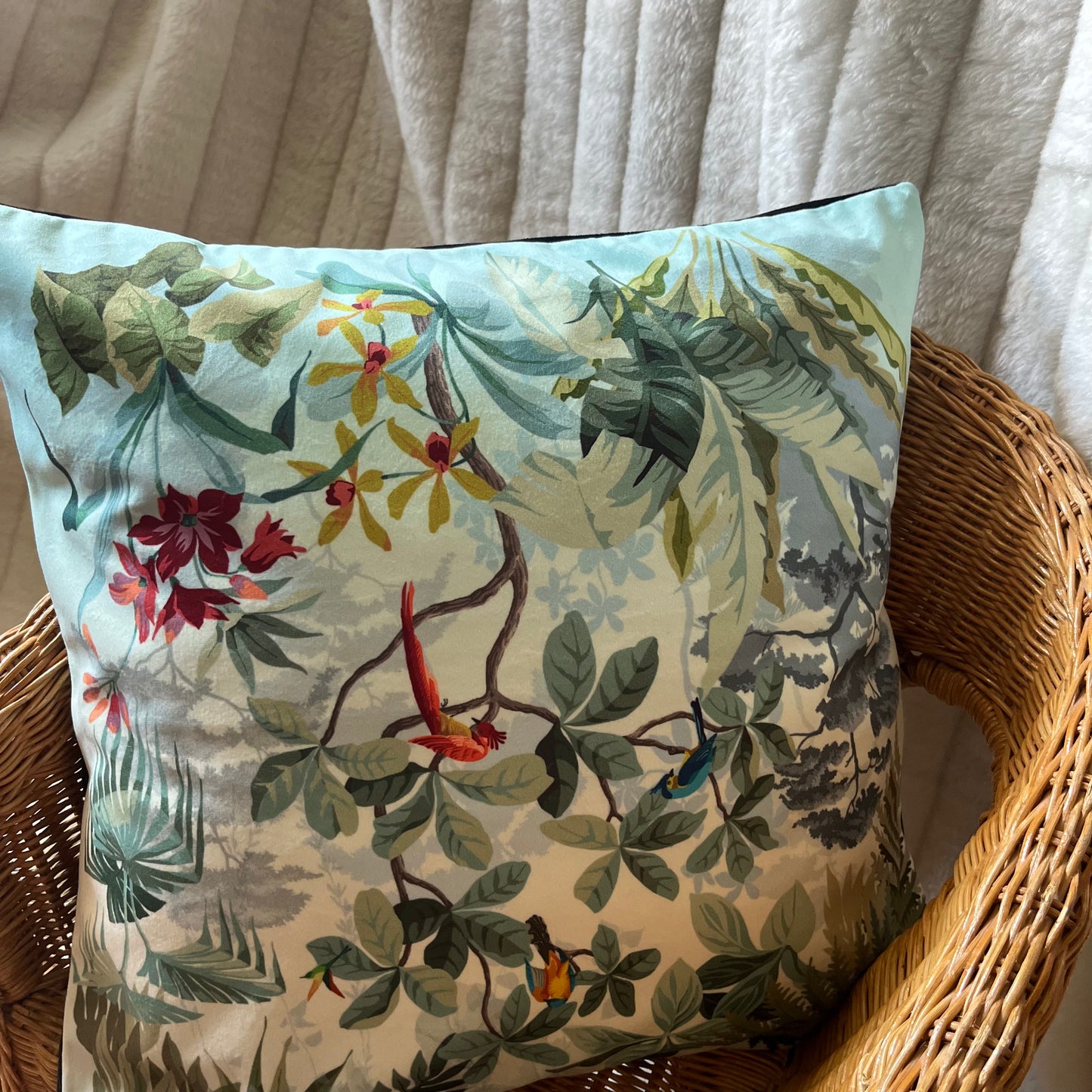 Housse de coussin jungle tropical