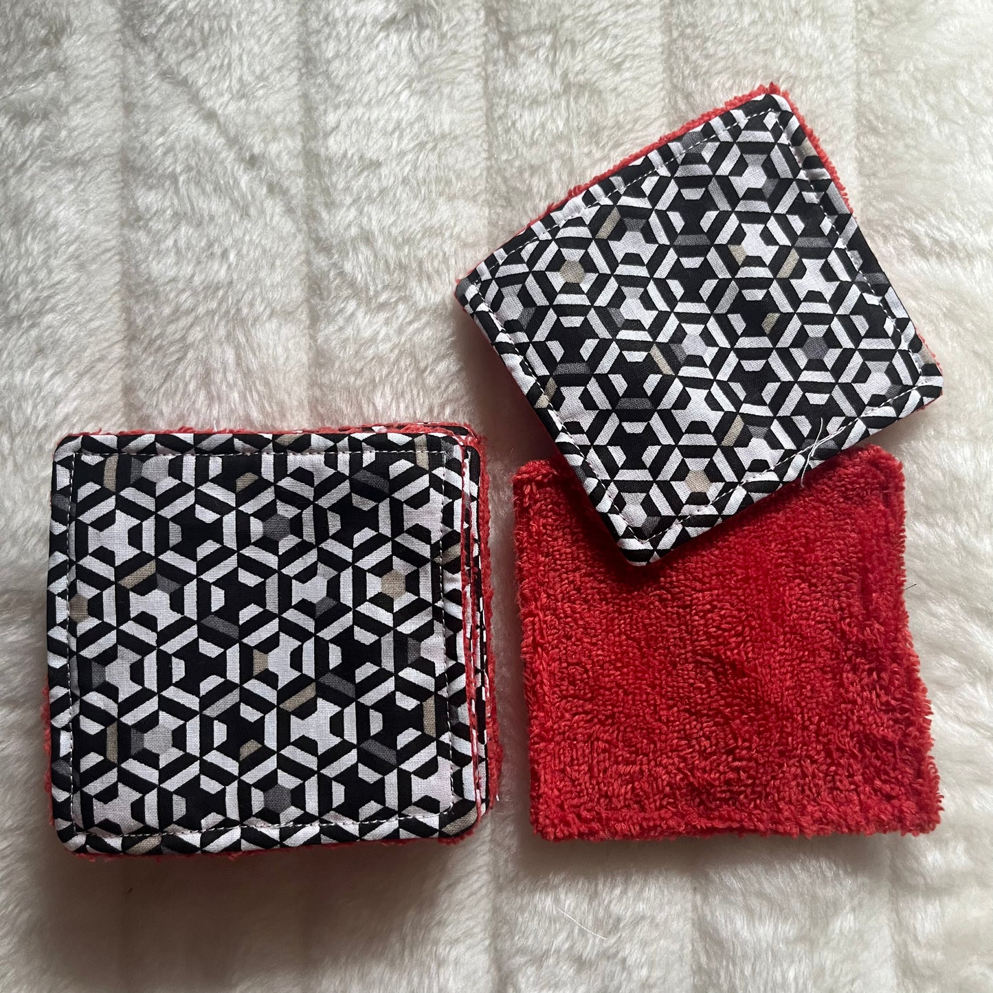 Lot de 10 lingettes lavables géométrique