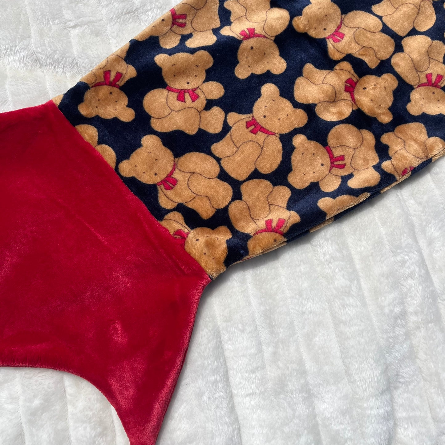Plaid queue de sirène bleu marine au motif ourson