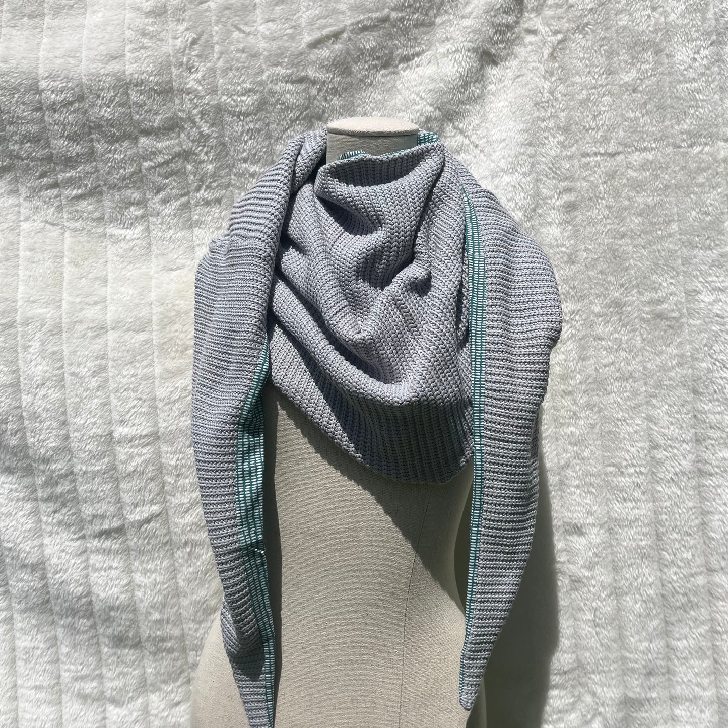 Chèche vert et gris