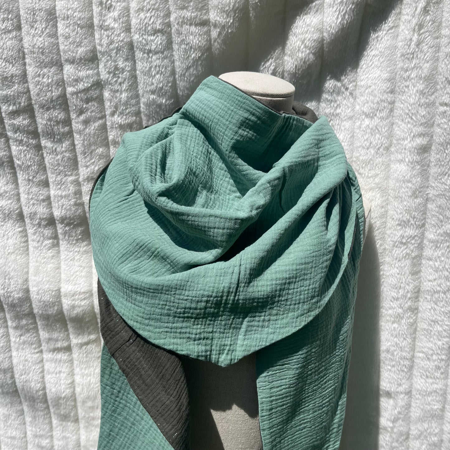 Chèche kaki pailleté et vert