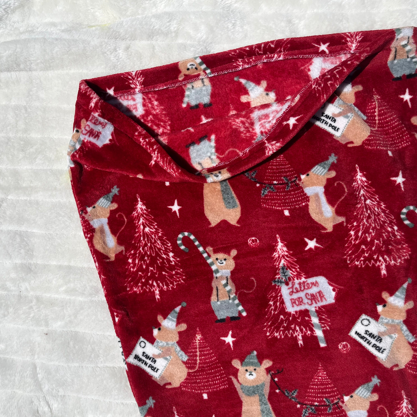Plaid queue de sirène rouge et vert au motif Noël